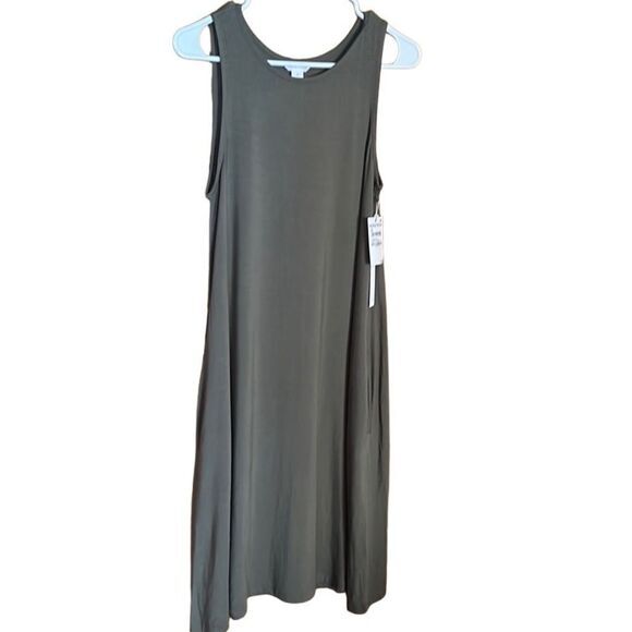 CASLON NORDSTROM TANK DRESS XS GREEN SWING SOFT SORREL READY TO GO EFFORTLESS - Picture 2 of 9